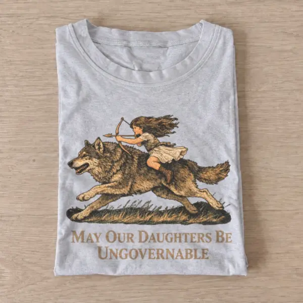 May our daughters be ungovernable wolf rider t shirt gray20wolf rider daughter.webp