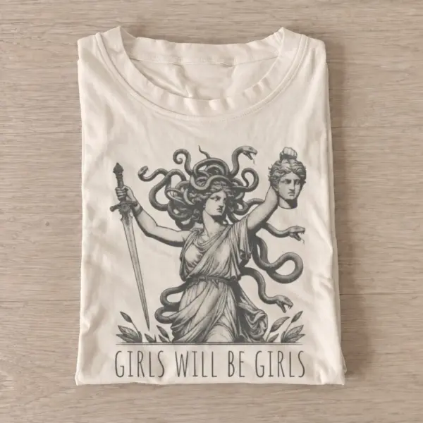 Medusa girls will be girls graphic t shirt sand20medusa warrior.webp
