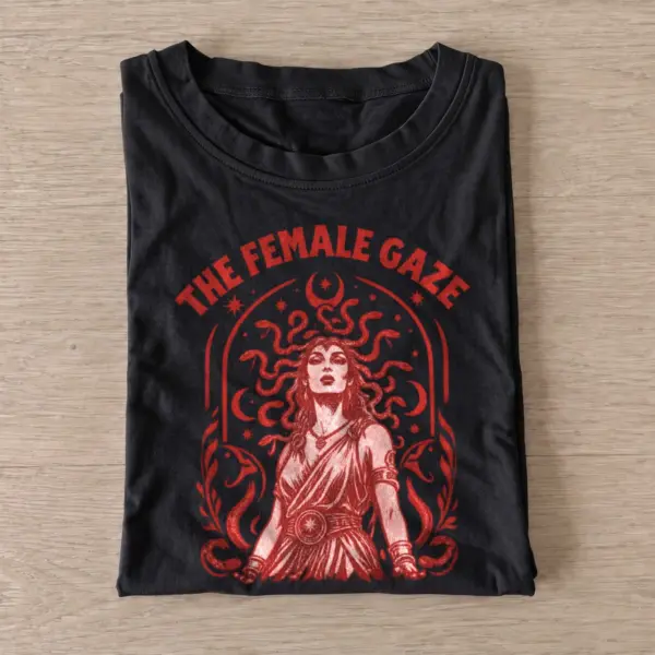 Medusa the female gaze t shirt black20medusa female gaze.webp