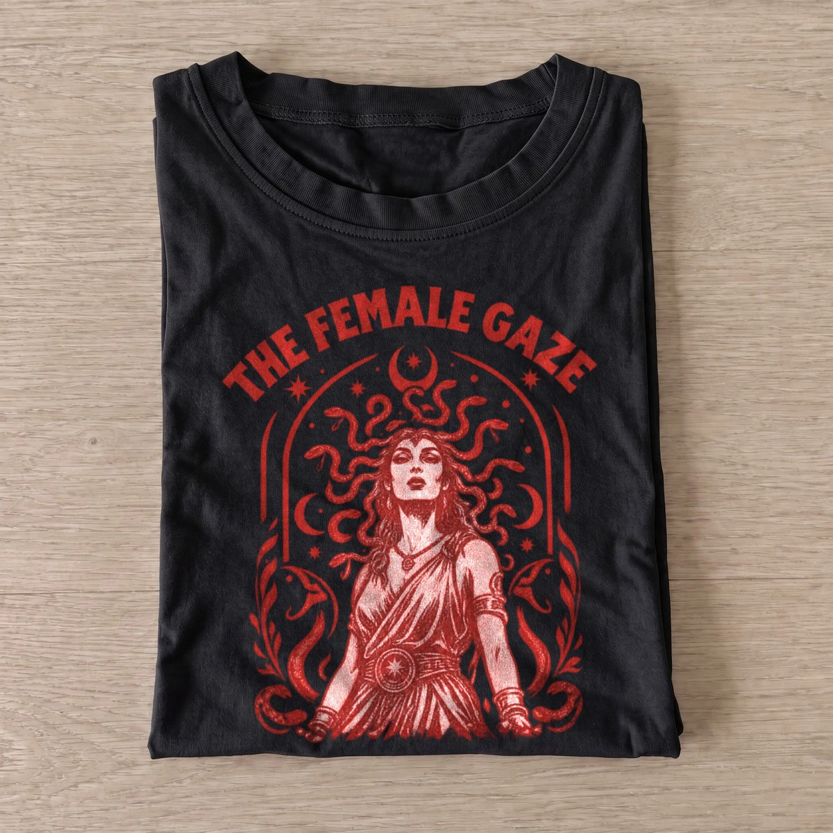 Medusa the female gaze t shirt black20medusa female gaze.webp