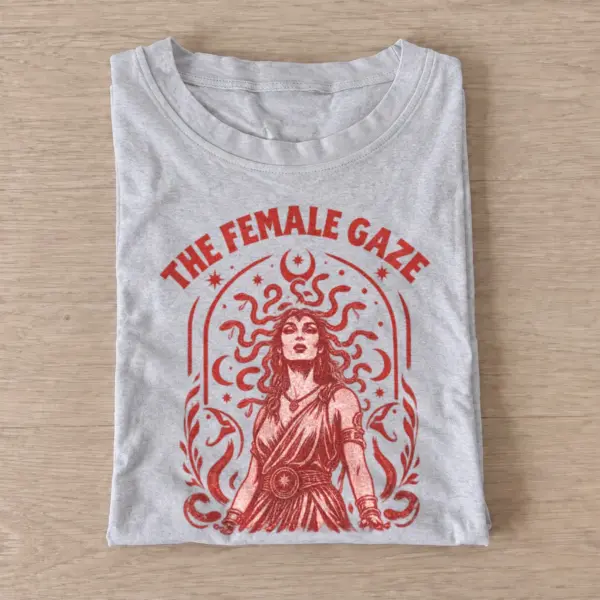 Medusa the female gaze t shirt gray20medusa female gaze.webp