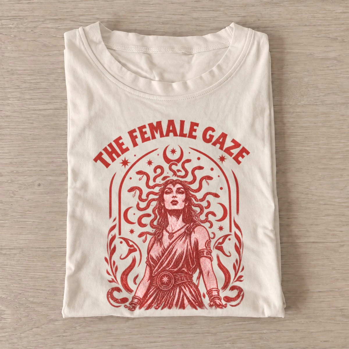 Medusa the female gaze t shirt sand20medusa female gaze.webp