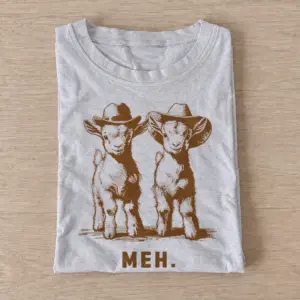 Meh cowboy goats graphic t shirt gray20meh cowboy goats.webp