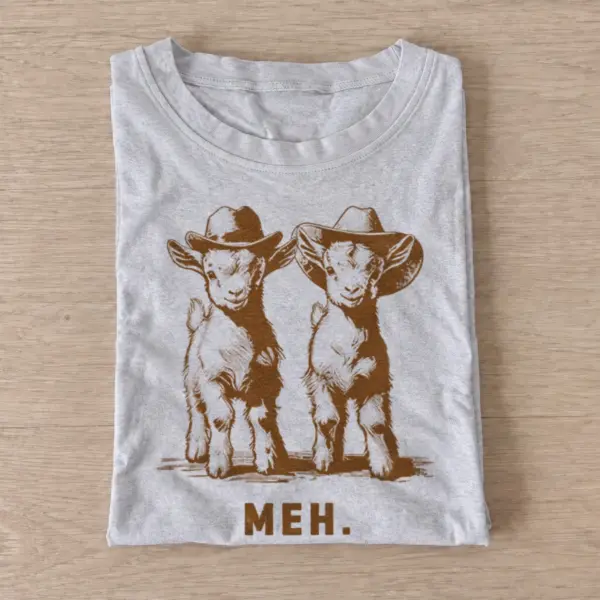 Meh cowboy goats graphic t shirt gray20meh cowboy goats.webp