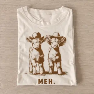Meh cowboy goats graphic t shirt sand20meh cowboy goats.webp
