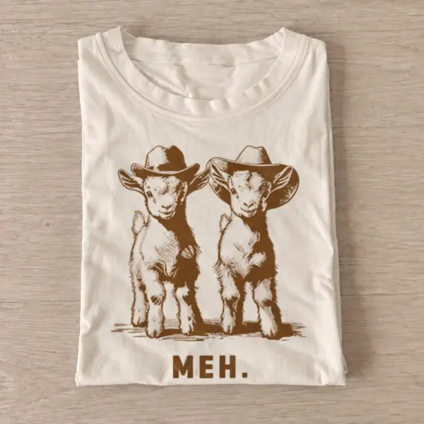 Meh cowboy goats graphic t shirt sand20meh cowboy goats.webp