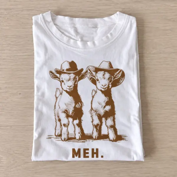 Meh cowboy goats graphic t shirt white20meh cowboy goats.webp