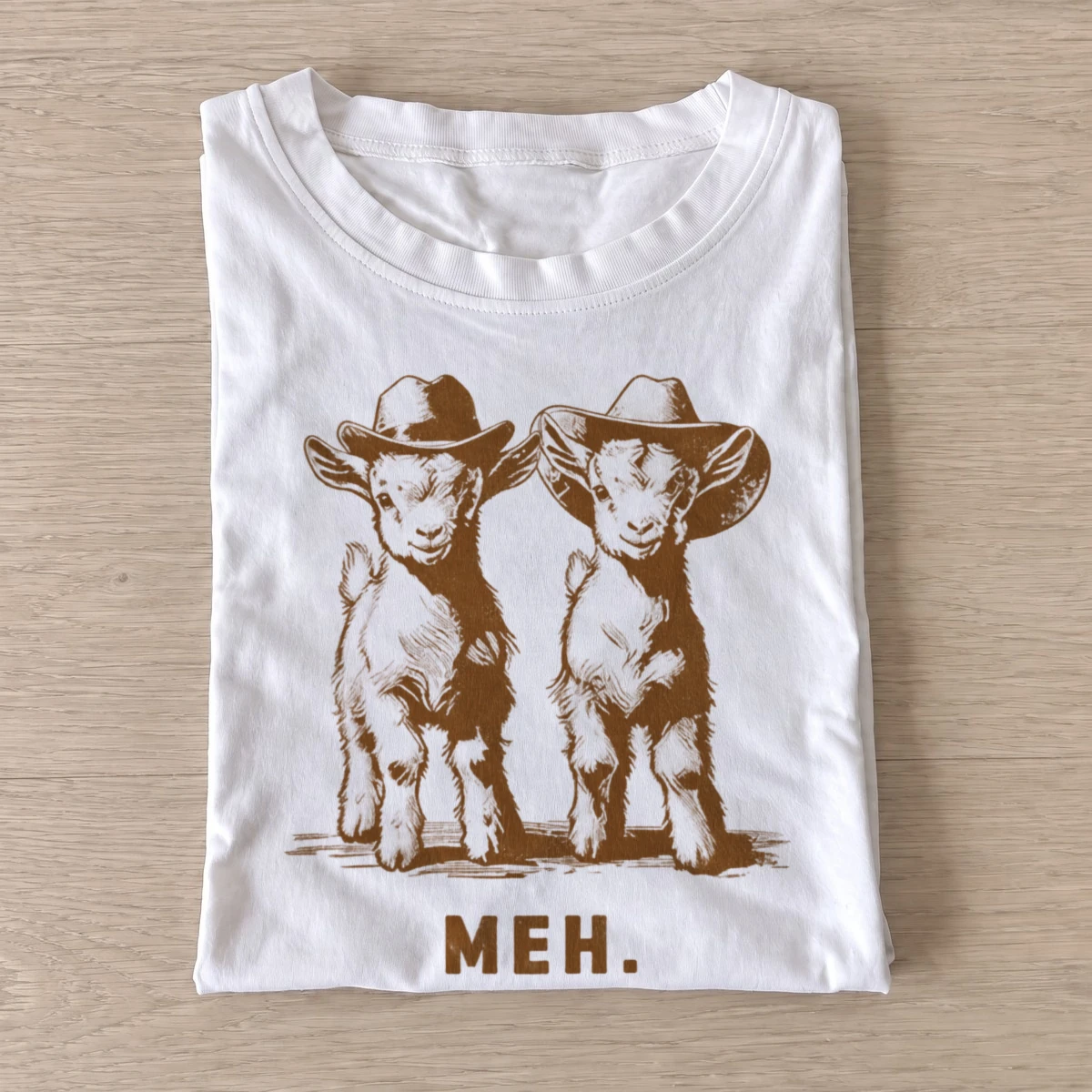 Meh cowboy goats graphic t shirt white20meh cowboy goats.webp