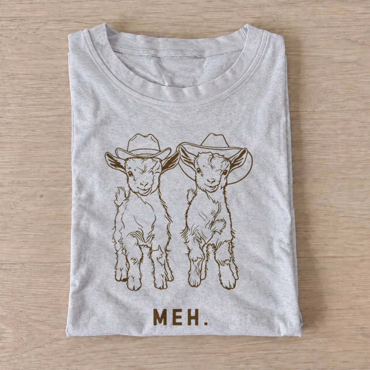 Meh cowboy goats t shirt gray20meh cowboy goats.webp