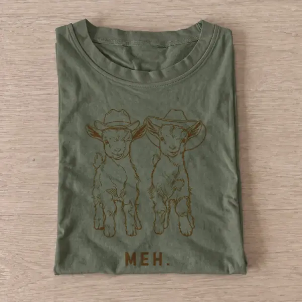 Meh cowboy goats t shirt olive20meh cowboy goats.webp