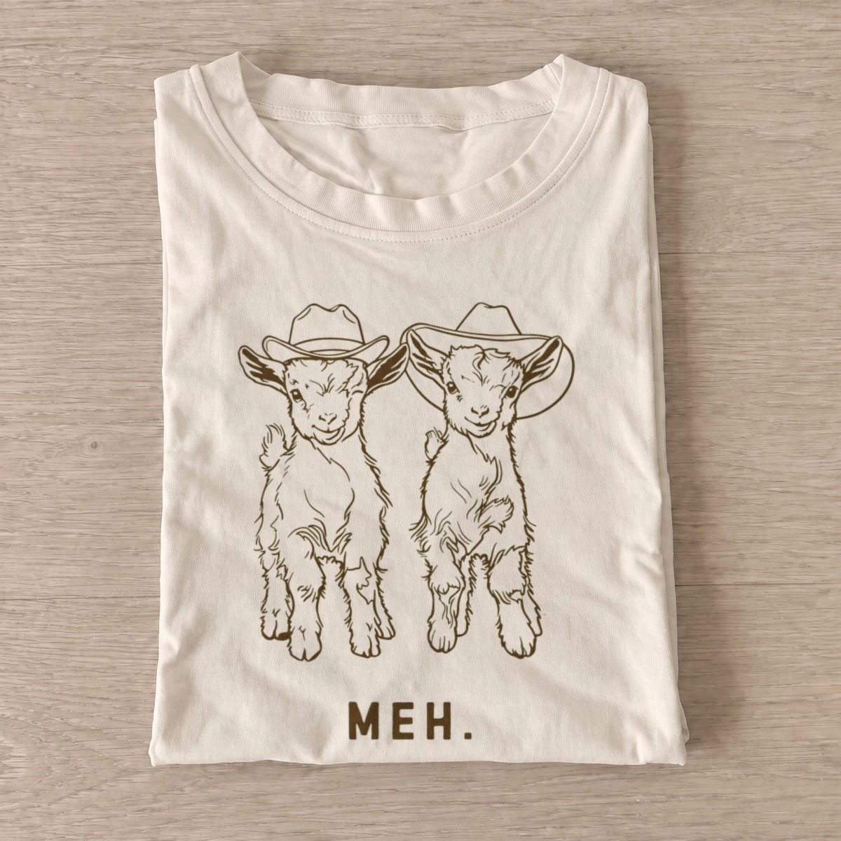 Meh cowboy goats t shirt sand20meh cowboy goats.webp
