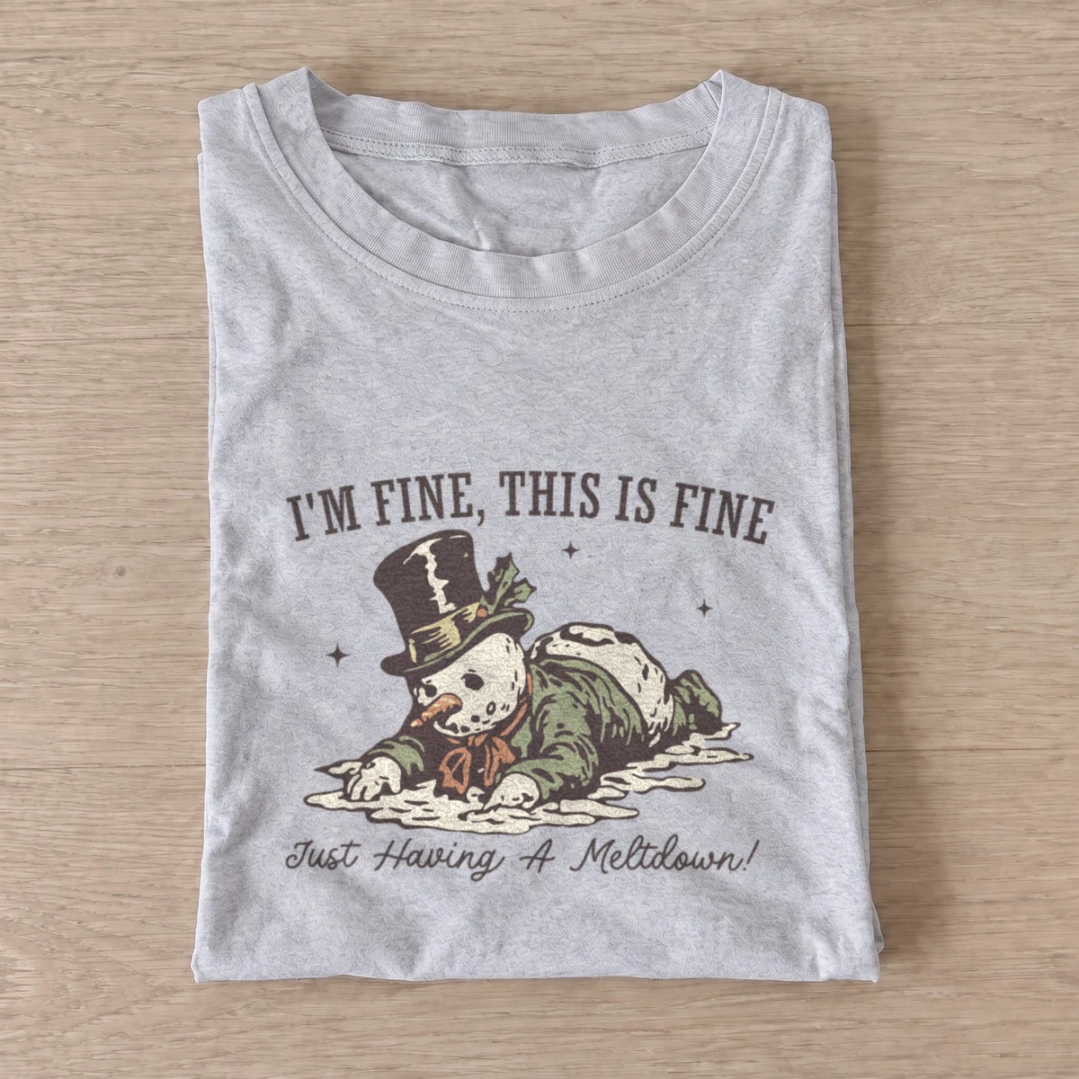 Melting snowman t shirt gray20melting snowman.webp