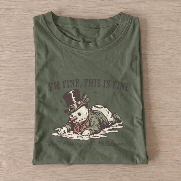 Melting snowman t shirt olive20melting snowman.webp