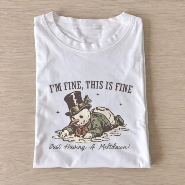 Melting snowman t shirt white20melting snowman.webp