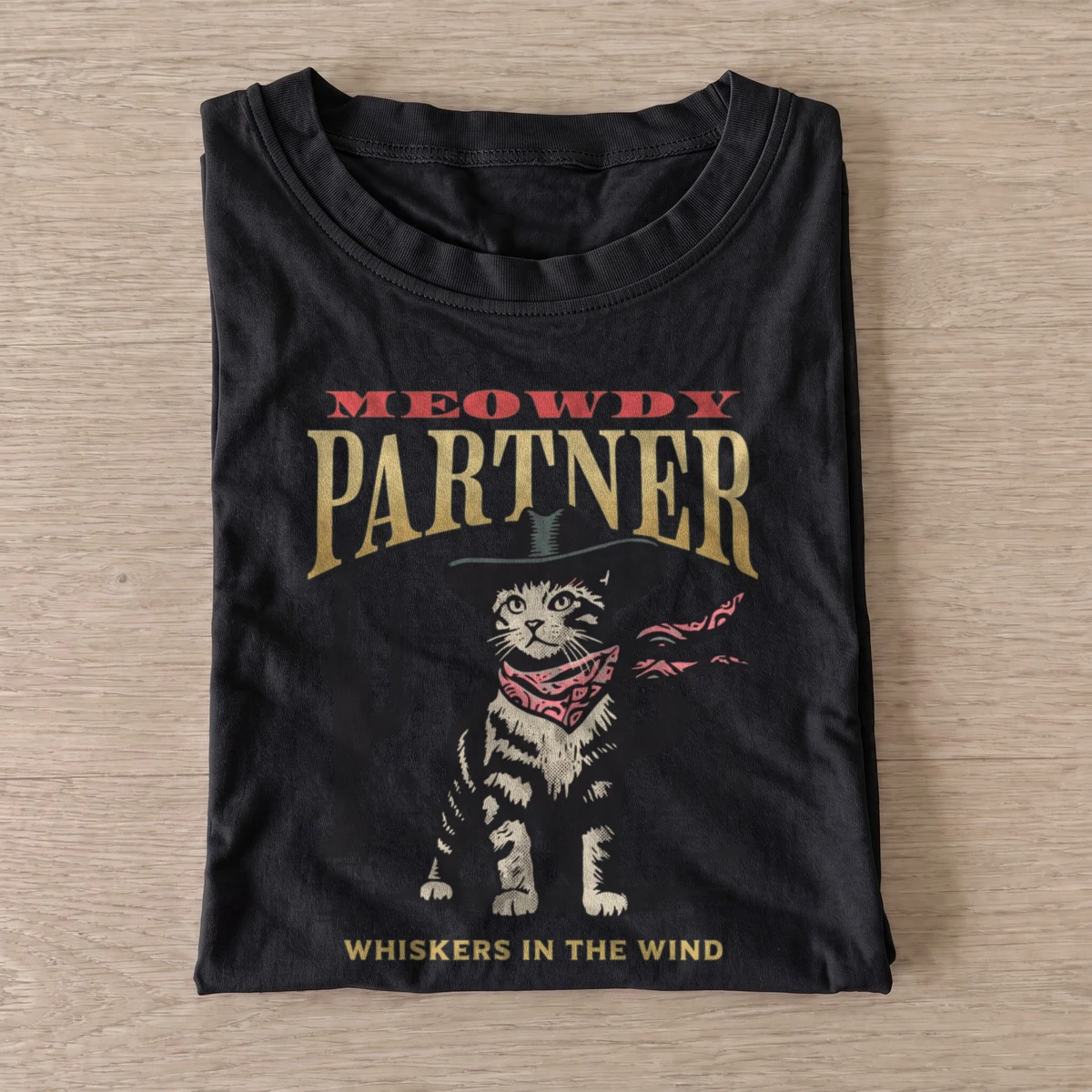 Meowdy partner cat t shirt black20meowdy partner cat.webp