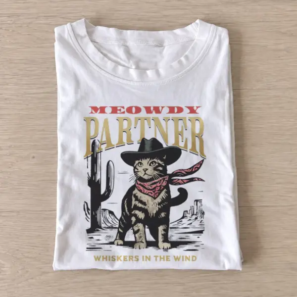Meowdy Partner Cat Graphic T-Shirt — graphic design