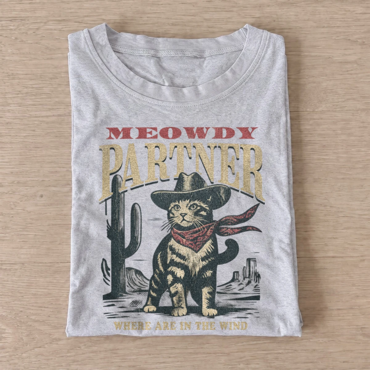 Meowdy partner cowboy tabby cat t shirt gray20meowdy tabby.webp