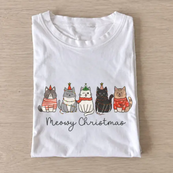 Meowy christmas cats graphic t shirt white20meowy christmas.webp