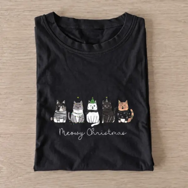 Meowy christmas t shirt black20meowy christmas.webp