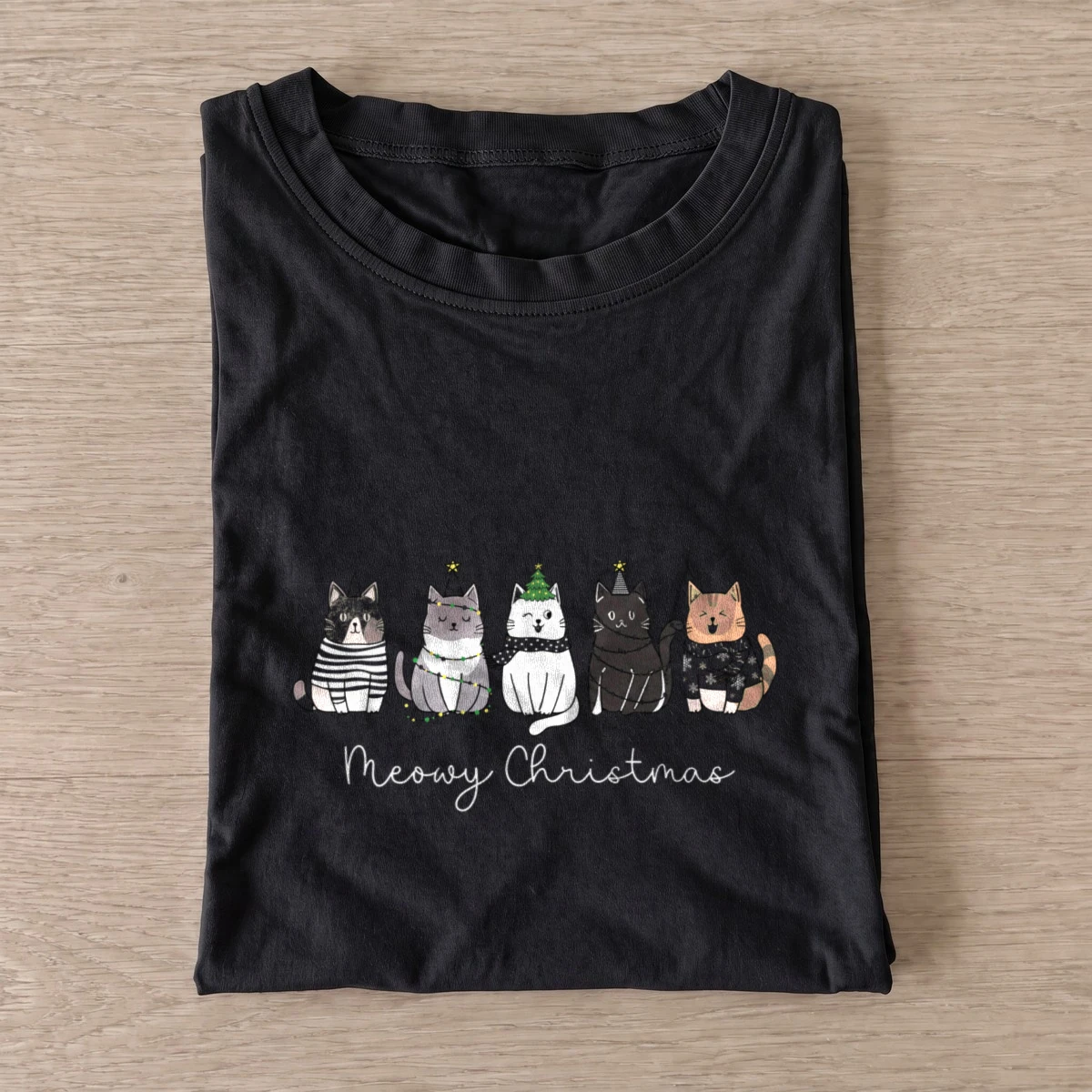 Meowy christmas t shirt black20meowy christmas.webp