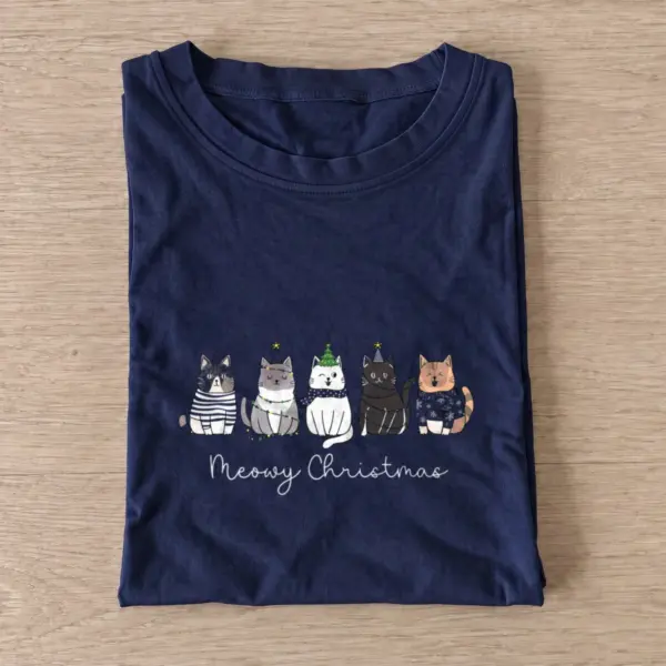 Meowy christmas t shirt navy20meowy christmas.webp
