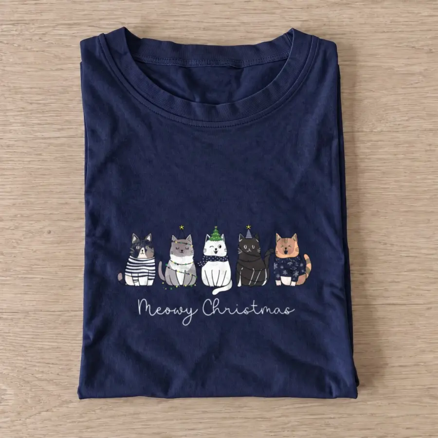 Meowy christmas t shirt navy20meowy christmas.webp