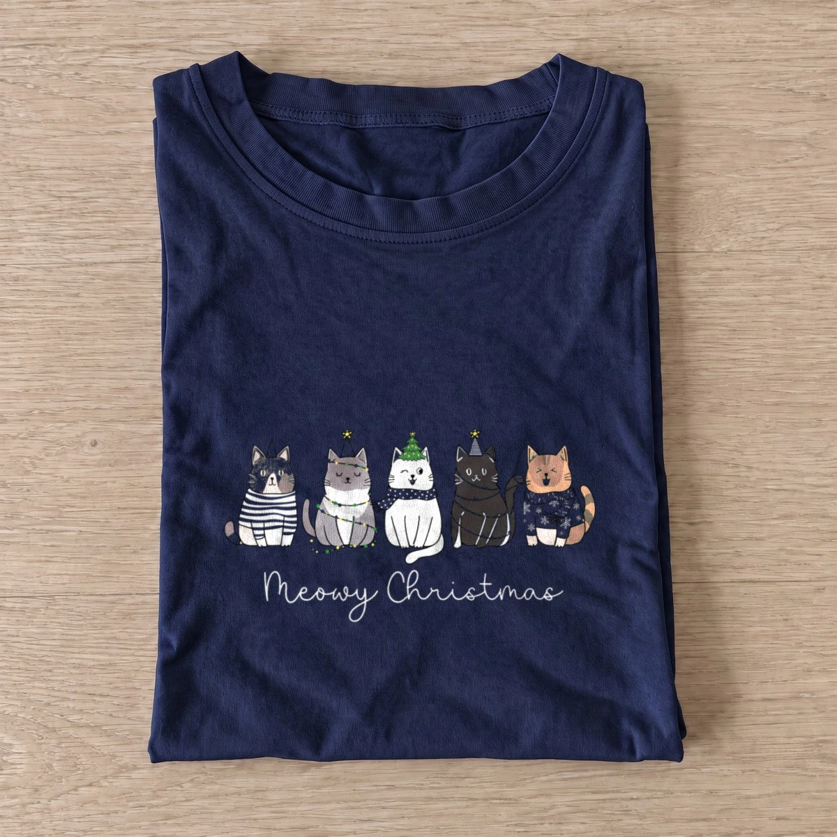 Meowy christmas t shirt navy20meowy christmas.webp