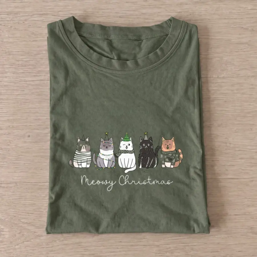 Meowy Christmas Graphic T-Shirt — graphic design