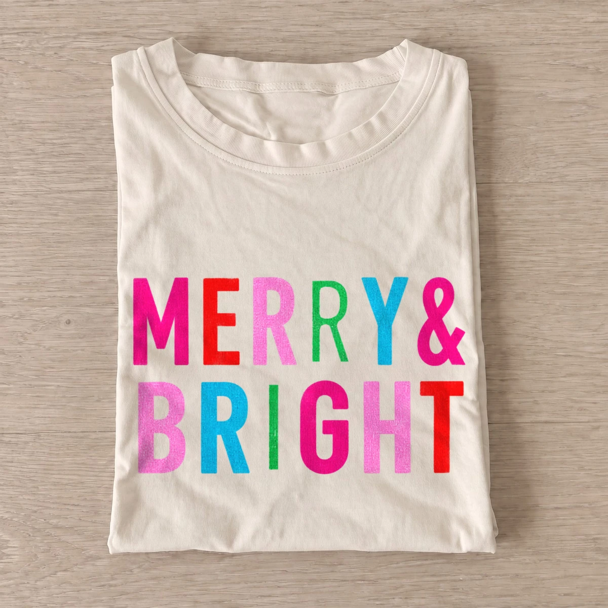 Merry and bright colorful christmas t shirt sand20merry and bright.webp