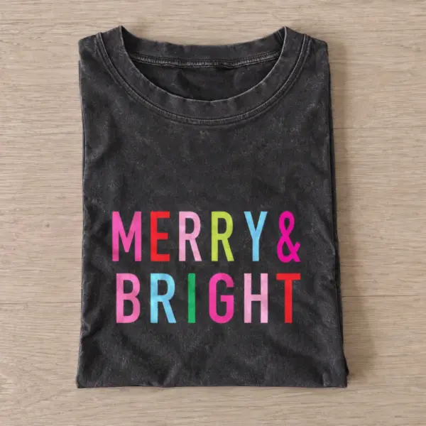 Merry and bright vintage t shirt washed20black20merry and bright.webp