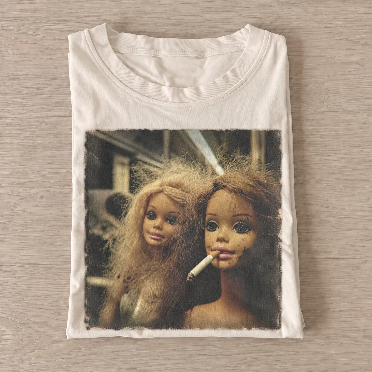 Messy haired doll duo t shirt sand20messy haired doll duo.webp