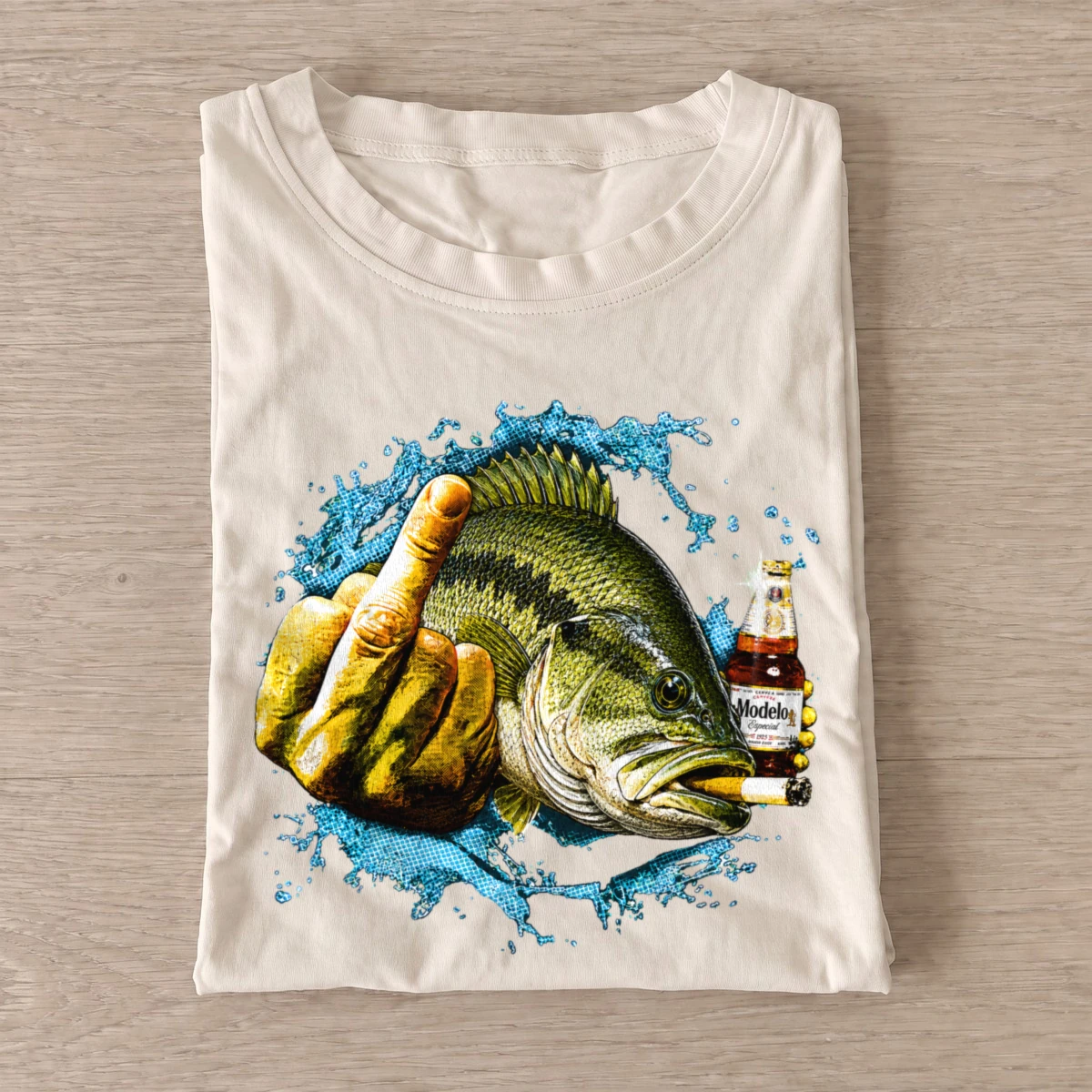 Middle finger bass t shirt sand20middle finger bass.webp