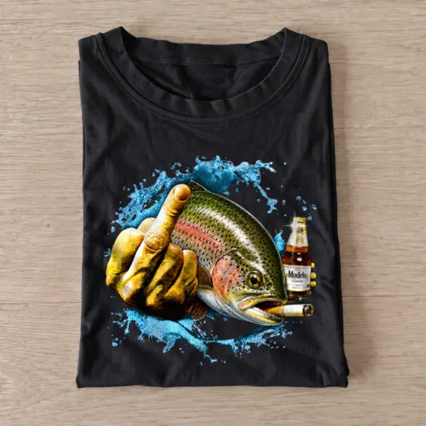 Middle Finger Trout Fishing T-Shirt — graphic design