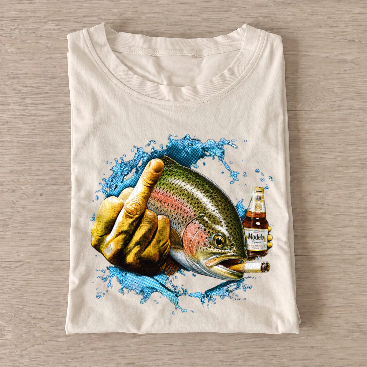 Middle finger trout t shirt sand20middle finger trout.webp
