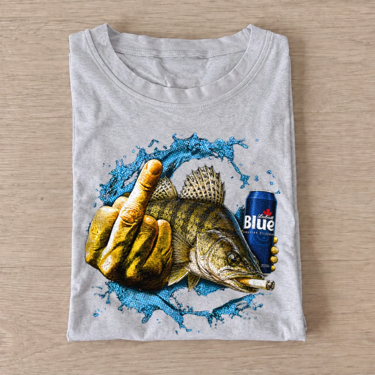 Middle finger walleye t shirt gray20middle finger walleye.webp