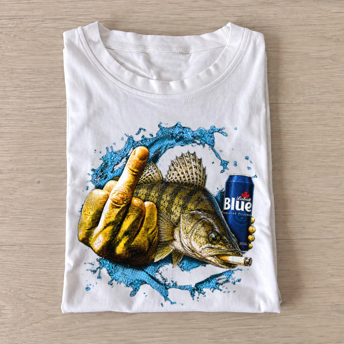 Middle Finger Walleye Fishing T-Shirt — graphic design