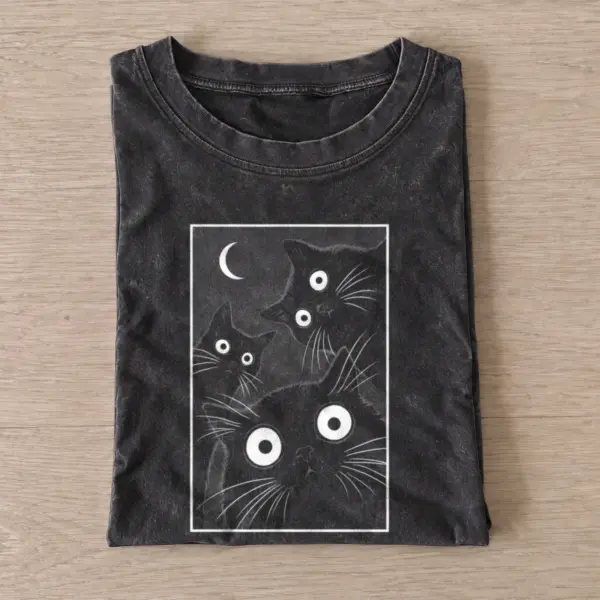 Midnight cat trio vintage t shirt washed20black20midnight cat trio.webp