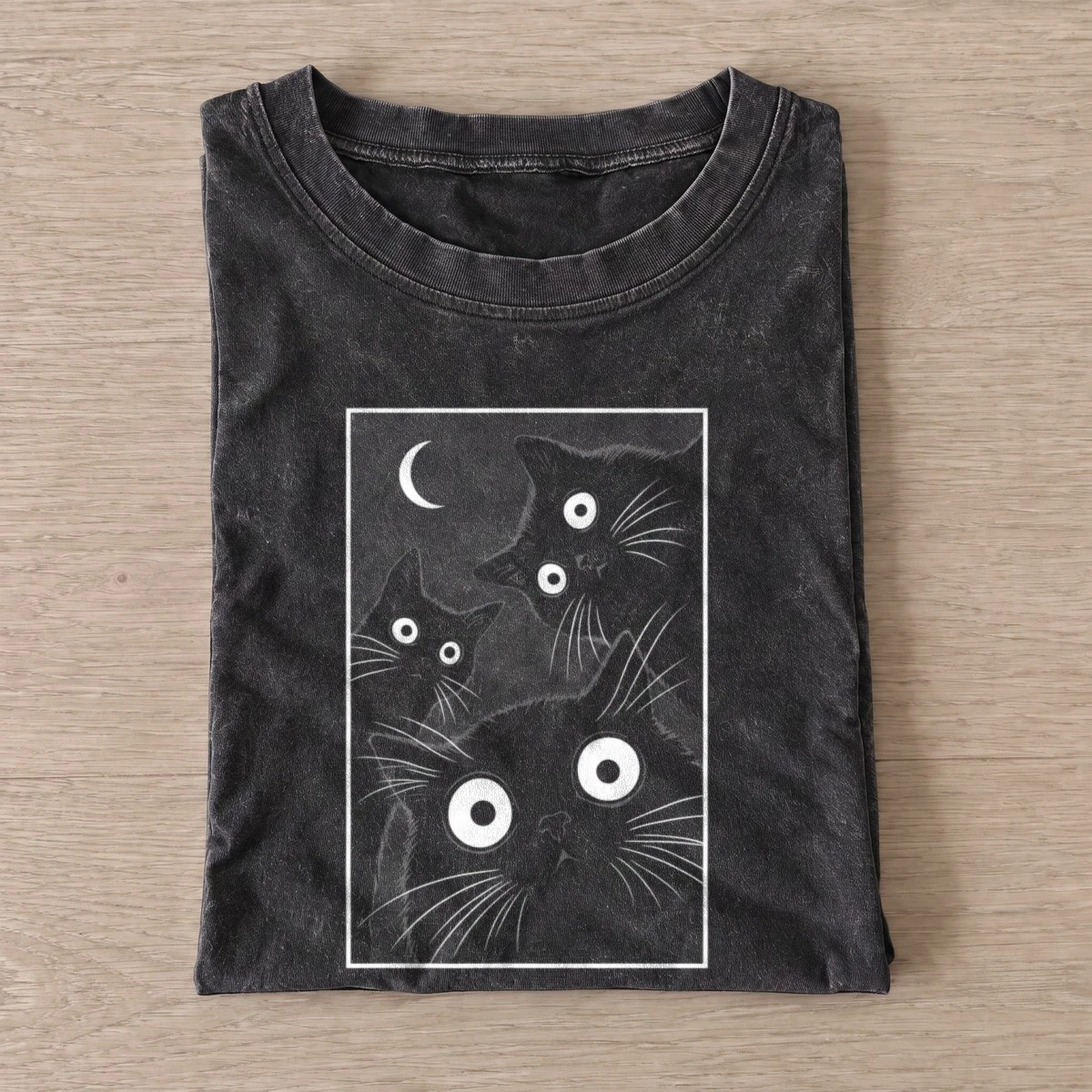 Midnight cat trio vintage t shirt washed20black20midnight cat trio.webp