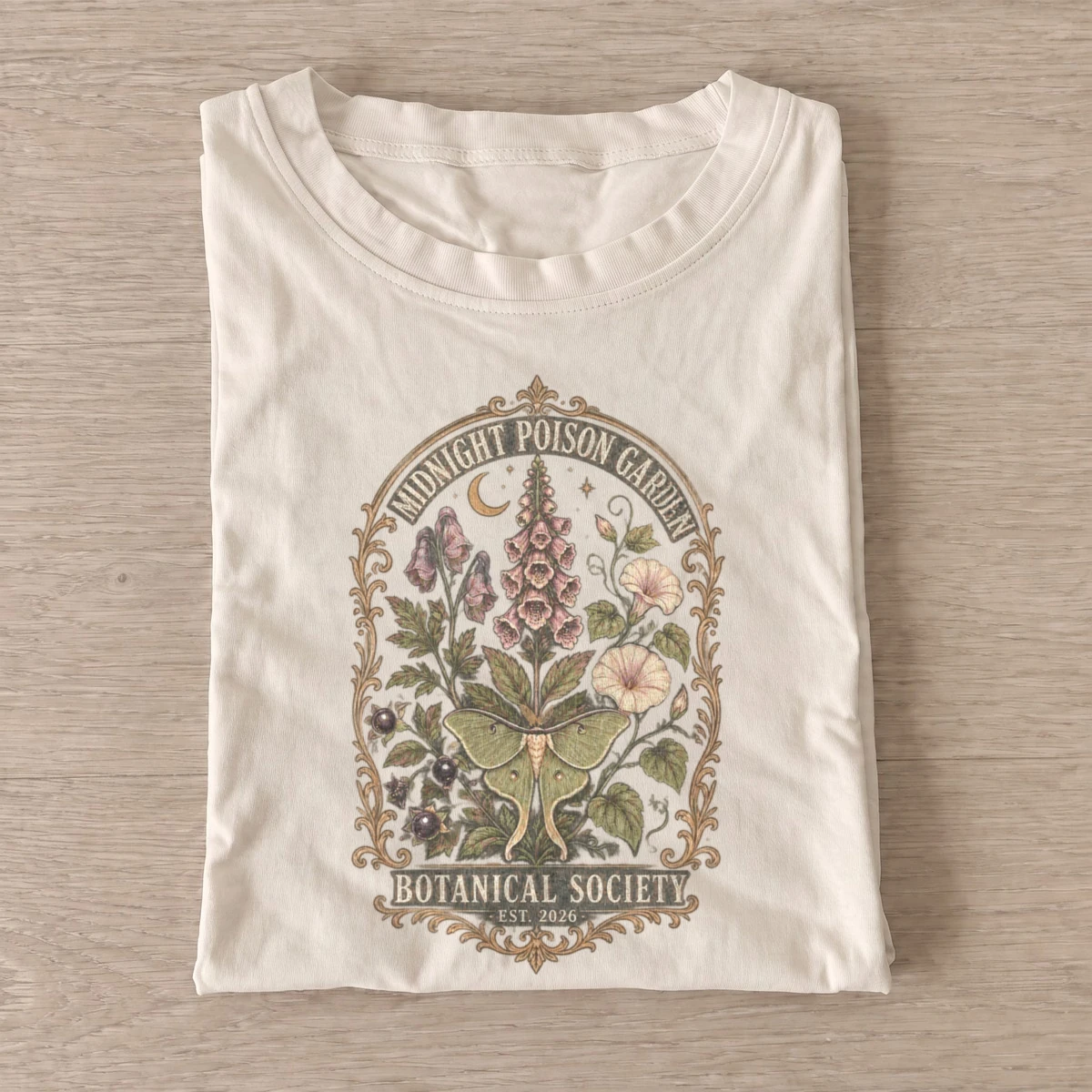 Midnight poison garden botanical t shirt sand20midnight poison garden.webp