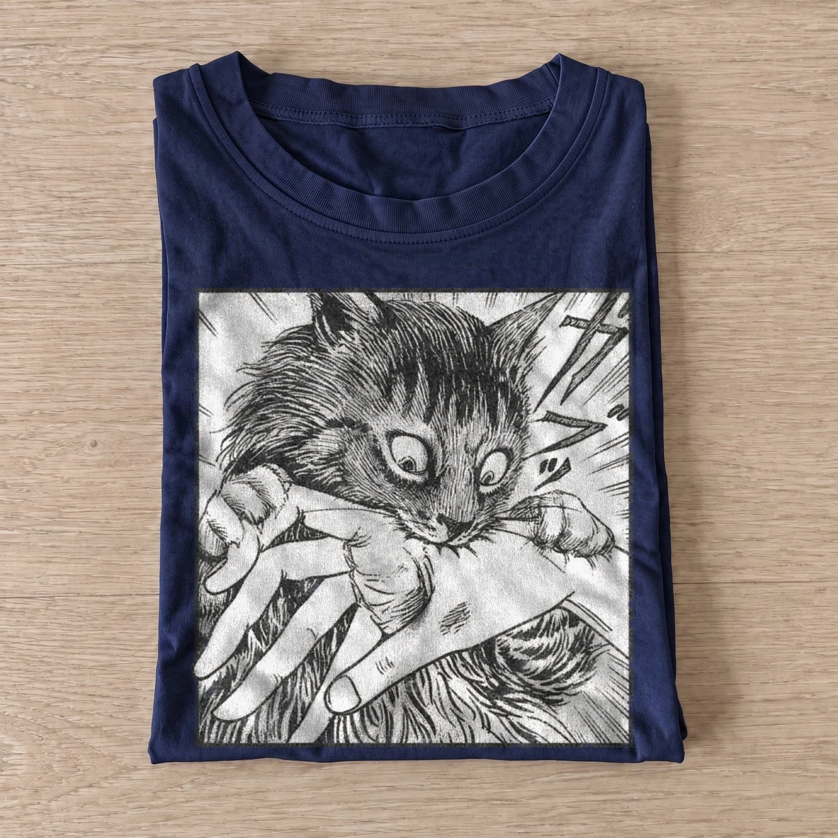 Mischievous manga cat t shirt navy20mischievous manga cat.webp