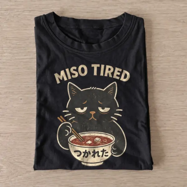 Miso tired cat t shirt black20miso tired cat.webp