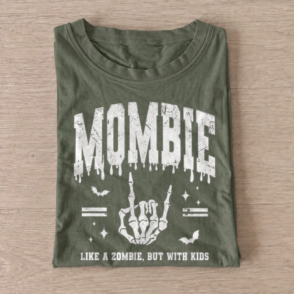 Mombie like a zombie but with kids t shirt olive20mombie.webp