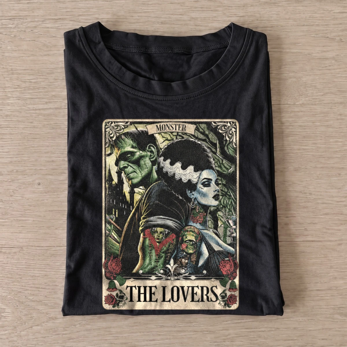 Monster lovers tarot card t shirt black20monster lovers tarot.webp