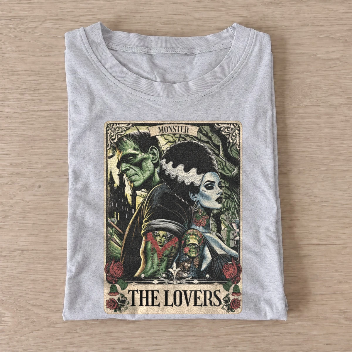 Monster lovers tarot card t shirt gray20monster lovers tarot.webp