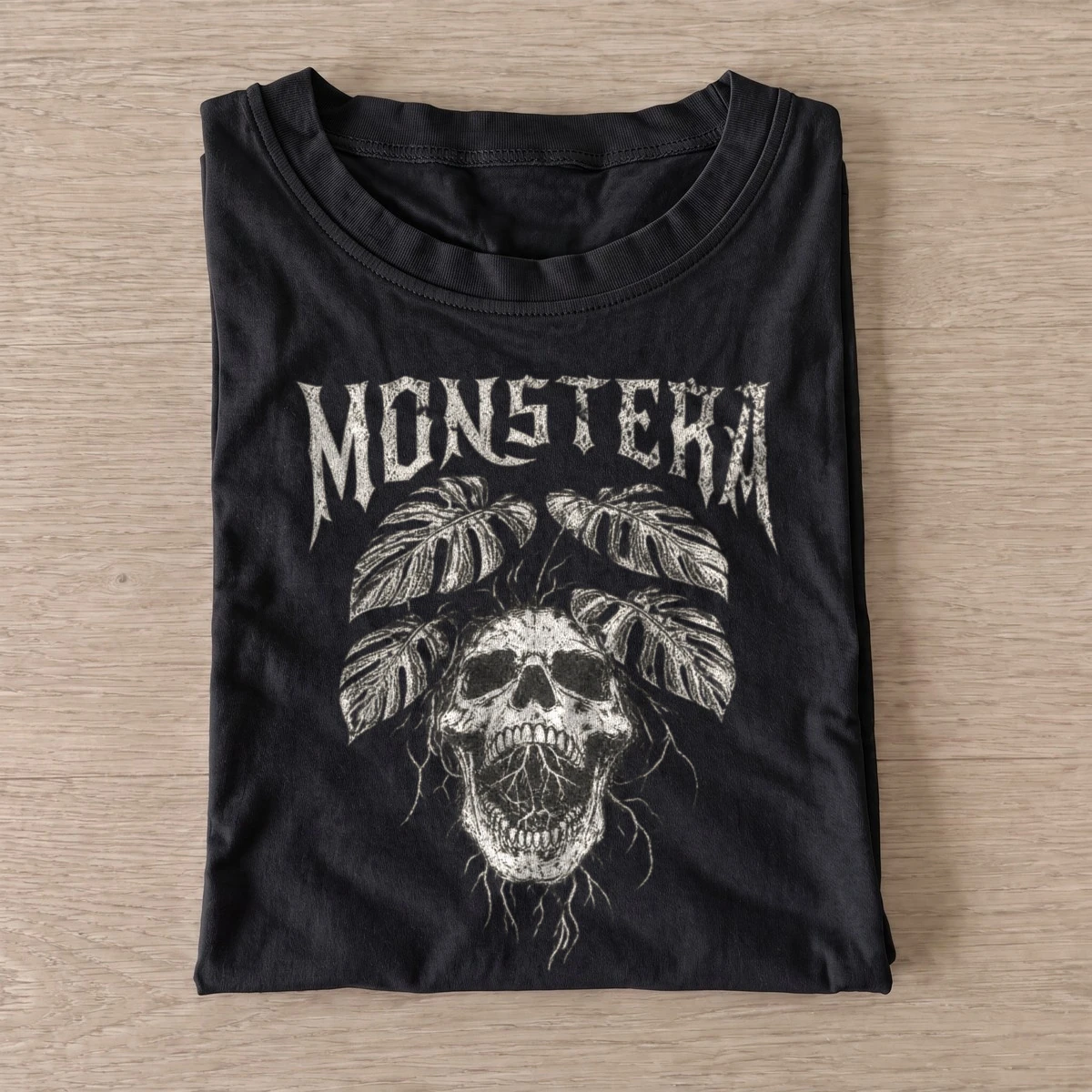 Monstera skull graphic t shirt black20monstera skull.webp