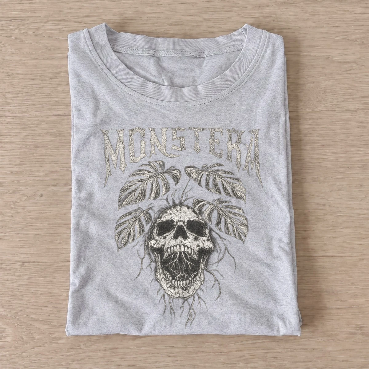 Monstera skull graphic t shirt gray20monstera skull.webp
