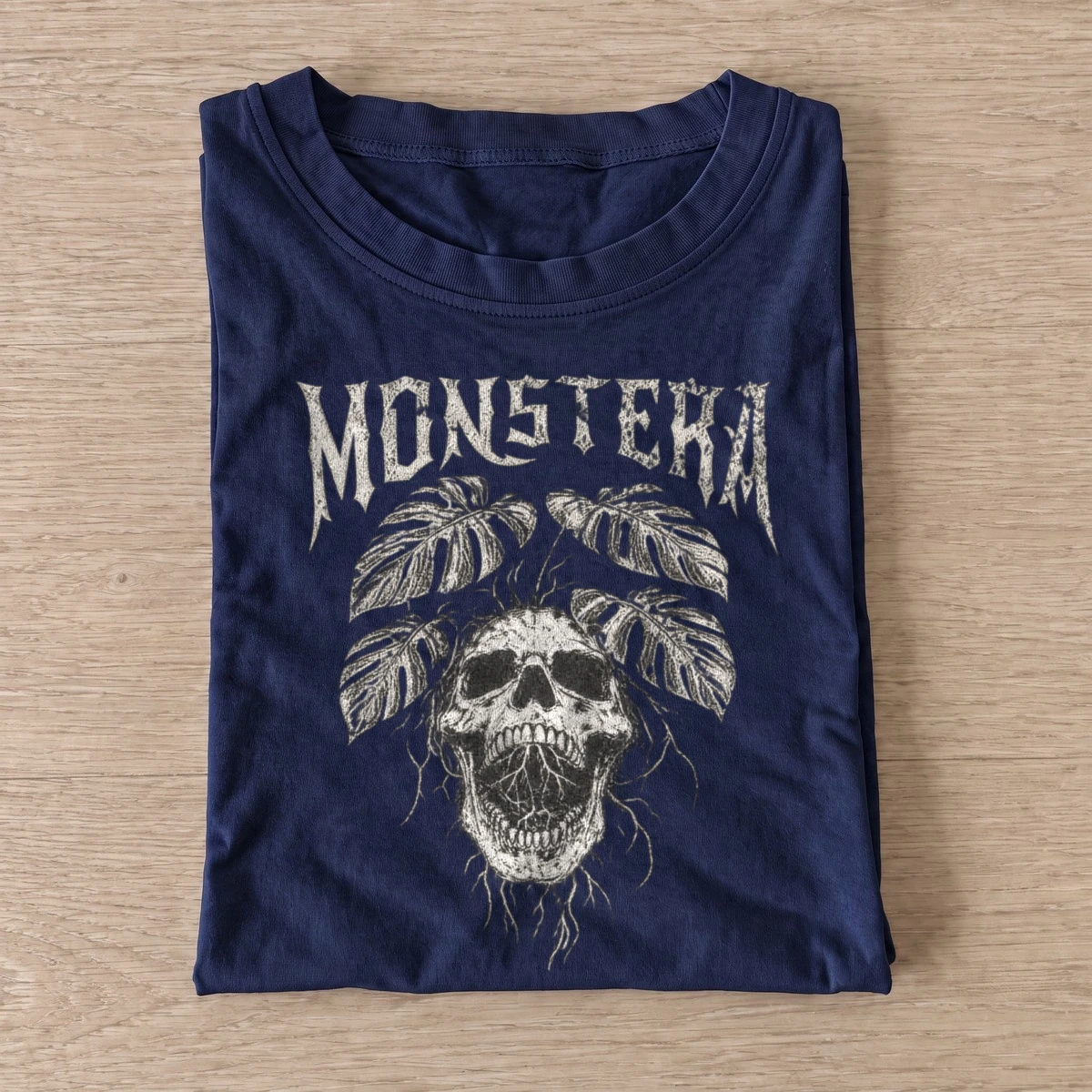 Monstera skull graphic t shirt navy20monstera skull.webp