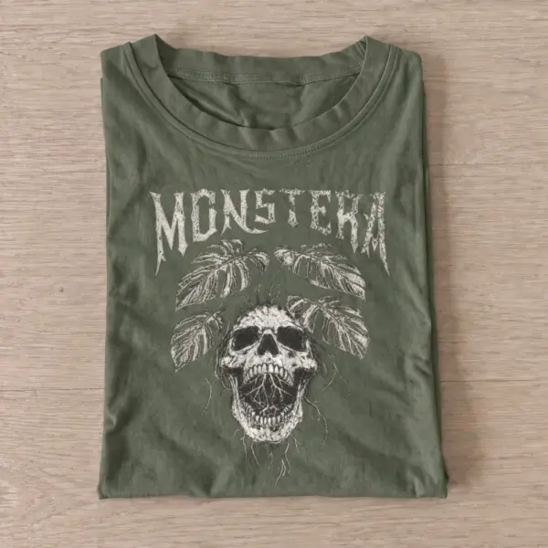 Monstera skull graphic t shirt olive20monstera skull.webp