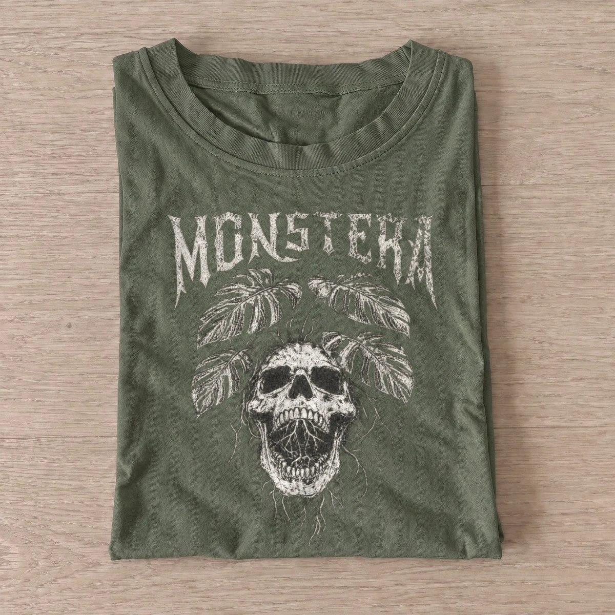 Monstera skull graphic t shirt olive20monstera skull.webp