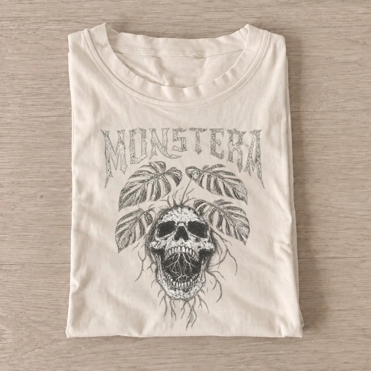 Monstera skull graphic t shirt sand20monstera skull.webp
